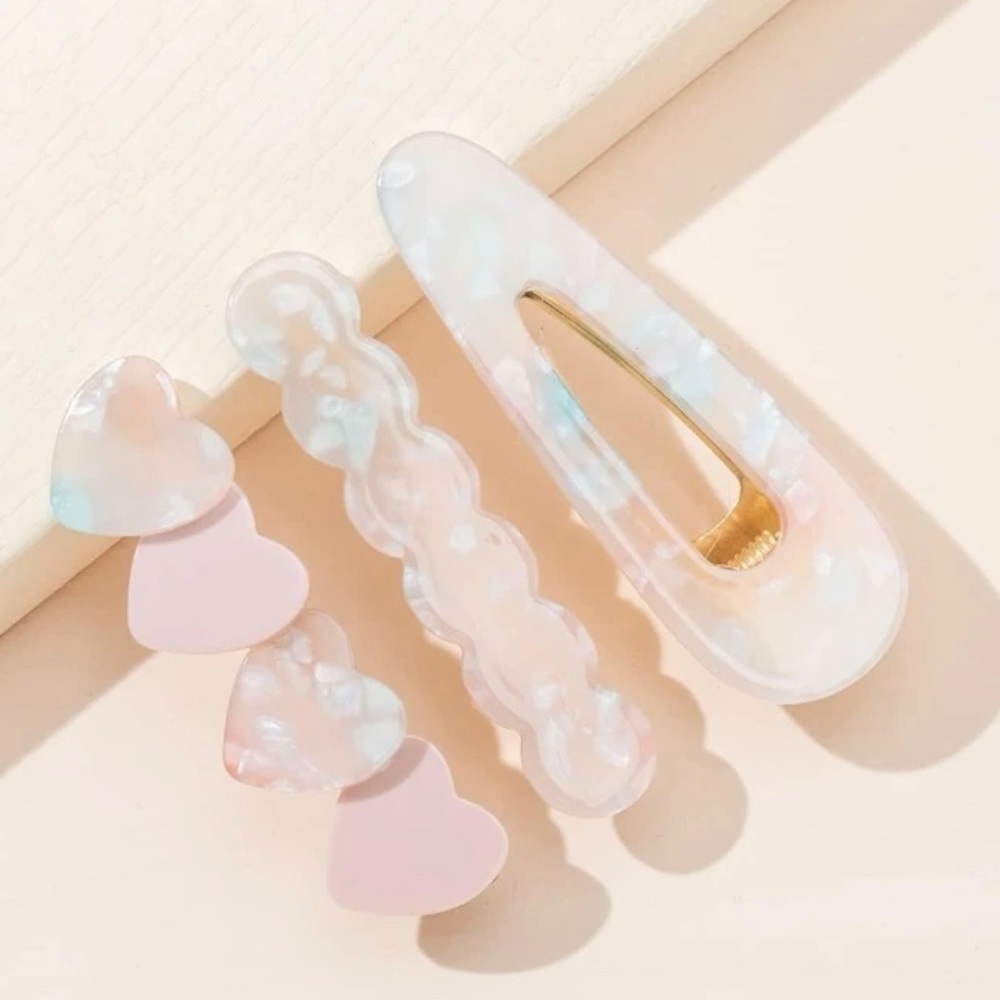 3pc Sweetheart Hair Clip Set
